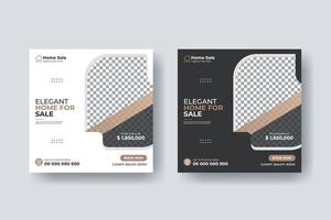 Real estate social media post square flyer template design vector