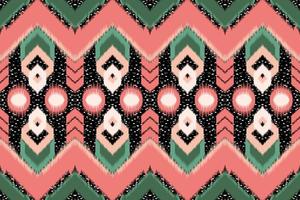 Ikat Ethnic Abstract Beautiful Art Seamless Ikat Tribal Pattern Folk Embroidery mexican style Aztec geometric art ornament print design for carpet, wallpaper. vector