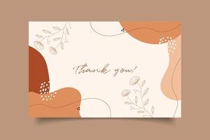 Thank you wedding card template design collection vector