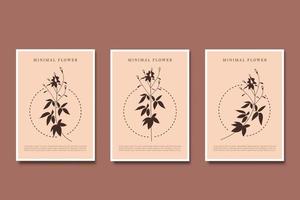 Set of composition modern trendy minimal flowers set vector