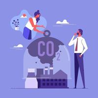 Stop air pollution. Carbon dioxide reduction, environmental damage, atmosphere protection. Toxic emission problem. Vector isolated concept metaphor illustration