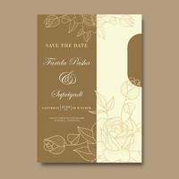 Floral wedding invitation template design vector