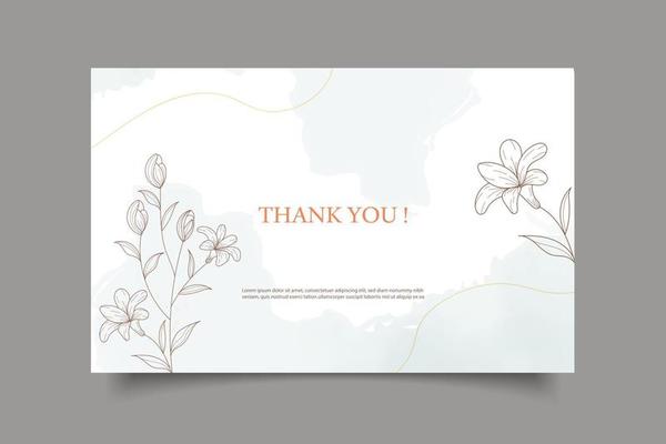 Thank you wedding card template floral design