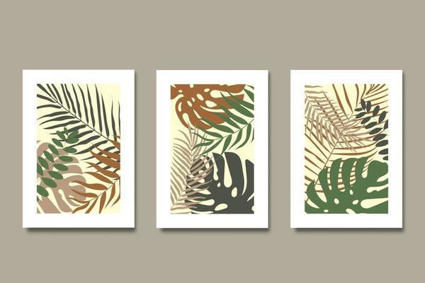 Set of posters modern botanical wall art collection