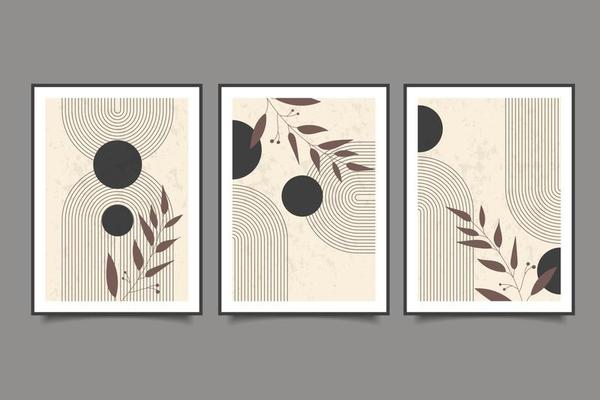 mid century boho modern aesthetic in vintage for wall art collection