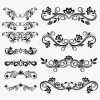 illustrations vector graphic of swirls, swashes, ornate motifs collections. artistic floral set template