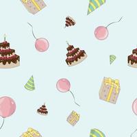 Pattern with elements for birthday vector