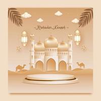 ramadan kareem y plantilla de exhibición de productos islámicos vector