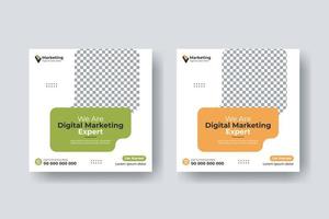 Social media post square flyer digital marketing template design vector