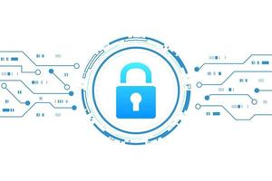 Cyber security technology concept , Shield With Keyhole icon on circuit board , personal data , vector