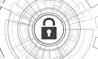 Cyber security technology concept , Shield With Keyhole icon on circuit board , personal data , vector