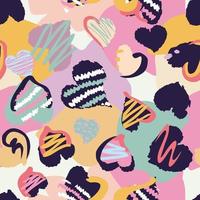 hand drawn hearts pattern with fun colors, perfect for stationery, textiles and decoration vector
