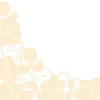 Corner frame template made of flower in pale sand color watercolor. Great for a wedding card. vector