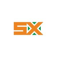 letter sx square geometric focus arrows symbol logo vector