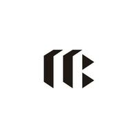letter mb geometric simple basic shape logo vector