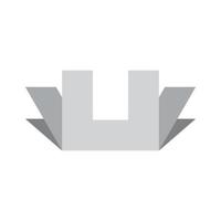 letter u 3d gradient motion logo vector