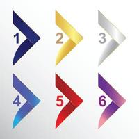 Template ribbon arrow shiny gradient vector