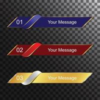 Template three shiny gradient color lower third vector