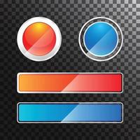 Template shiny gradient label and button vector