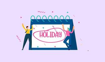 People jumping with joy to celebrate long holidays or vacation illustration vector