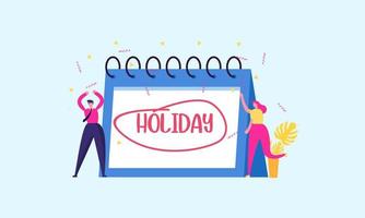 People jumping with joy to celebrate long holidays or vacation illustration vector