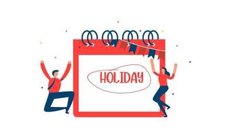 People jumping with joy to celebrate long holidays or vacation illustration vector