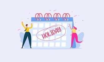 People jumping with joy to celebrate long holidays or vacation illustration vector