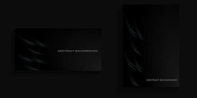 dark background with abstract green lines on the left for covers, posters, banners, billboards vector