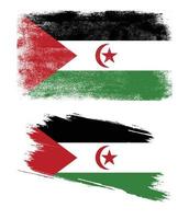 bandera del sahara occidental con textura grunge vector