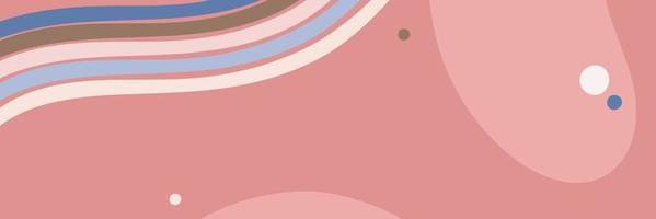 Abstract vector banner with oval shapes and lines in pastel colors