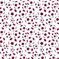patrón de fútbol fondo blanco transparente con balones de fútbol rojos. ilustración de repetición vectorial para diseños deportivos, textiles vector