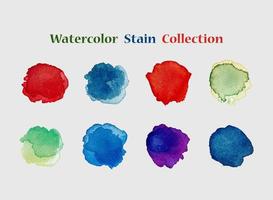 Handmade colorful watercolor vector stain set Premium Vector