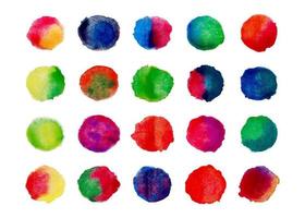 Handmade colorful watercolor vector stain set Premium Vector