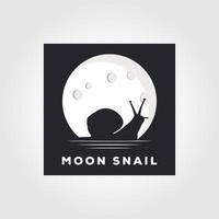 snail on moon background design vector illustration