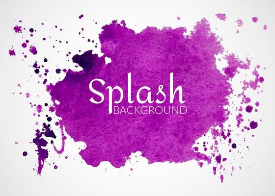 Hand-drawn colorful watercolor splash vector, Isolated watercolor splatter stain, watercolor splash stain background,
