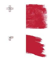 Malta flag with grunge texture vector