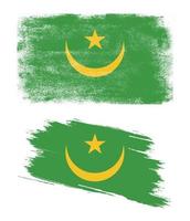 bandera de mauritania con textura grunge vector