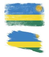 Rwanda flag with grunge texture vector