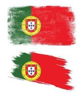 Portugal flag with grunge texture vector