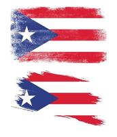 bandera de puerto rico con textura grunge vector