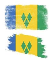 Saint Vincent and the Grenadines flag with grunge texture vector