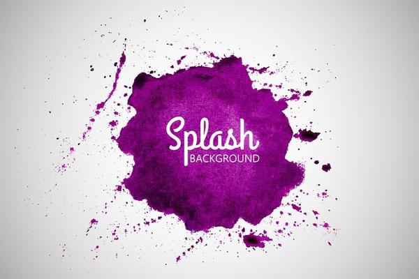 colorful Isolated watercolor splatter stain, Hand drew watercolor splash vector, Multicolored watercolor splash
