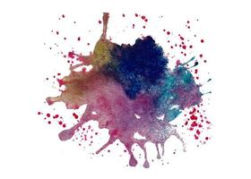 colorful Isolated watercolor splatter stain, Hand drew watercolor splash vector, Multicolored watercolor splash vector