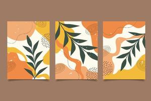 dibujar a mano plantilla de fondo floral abstracto en diseño de formas vector