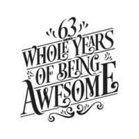 63 Years Birthday and 63 years Anniversary Celebration Typo vector