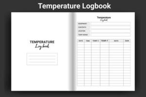 Temperature Logbook Template vector