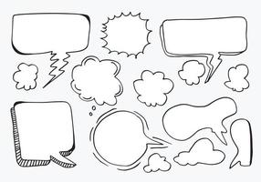 Set of hand drawn sketch Speach bubbles. Vector illustration