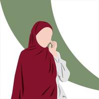 Beautiful Muslim woman wearing hijab vector