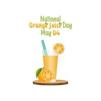 vector graphic of national orange juice day good for national orange juice day celebration. flat design. flyer design.flat illustration.