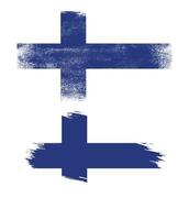 Finland flag in grunge style vector